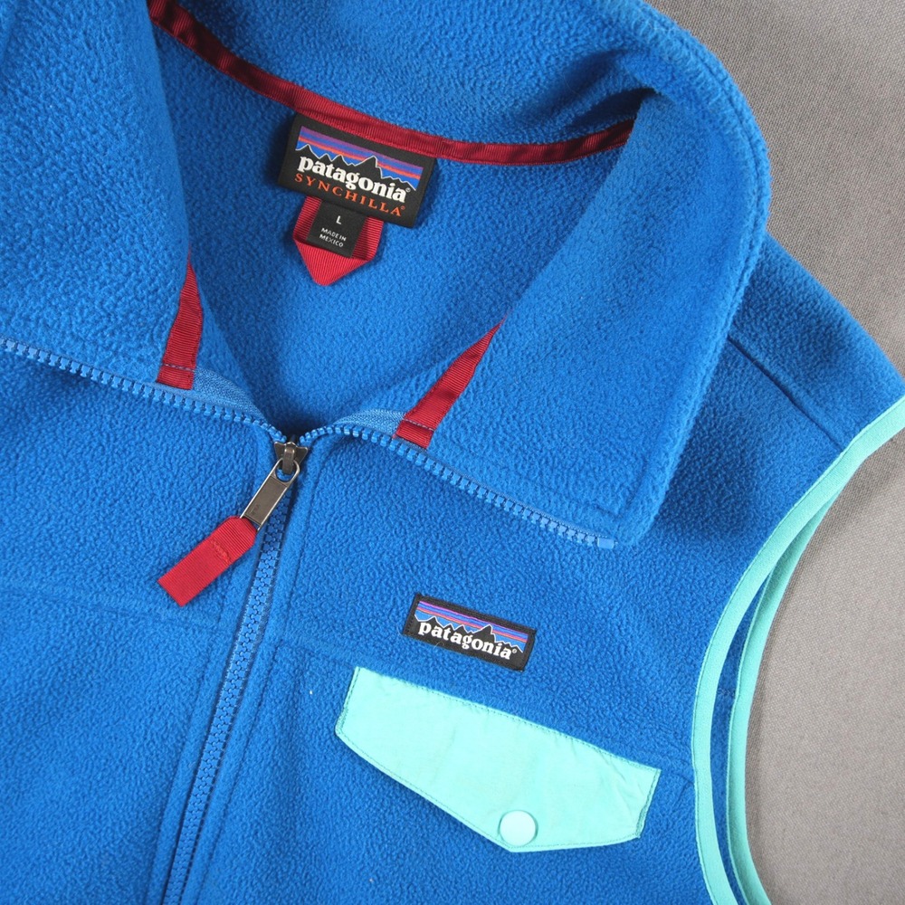 Patagonia Synchilla Full Zip Fleece Men L Vest Retro Office Castal Nautical Hike